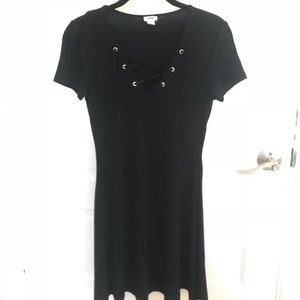 Adorable Lace Front Black Dress